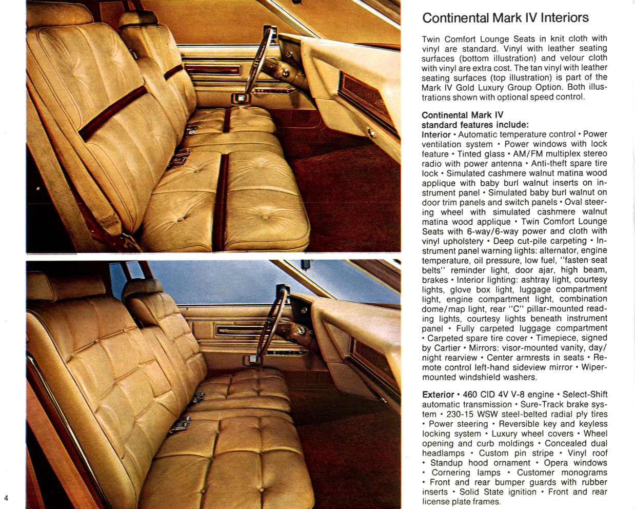 1974 Mercury Lincoln Brochure Page 5